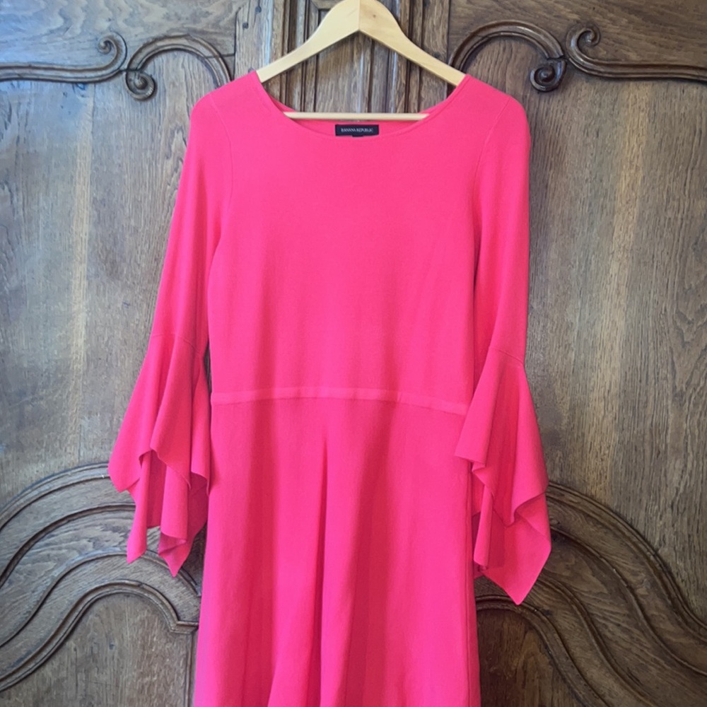 Banana Republic Pink Knit Handkerchief Sleeve Dress - Picture 5 of 15